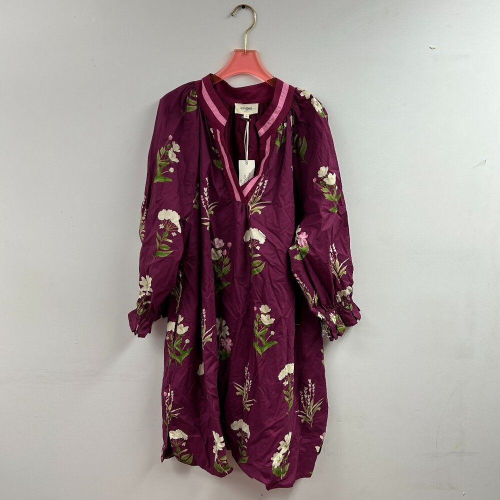 Floral Tunic Dress with Contrast Trim - WC5344
